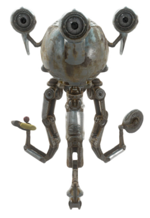 An a bit roughed up Mr. Handy robot