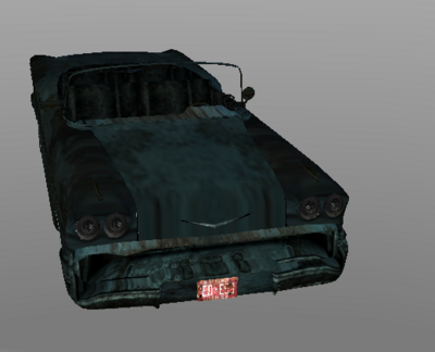 A car wreck that can be turned into a brahmin wagon