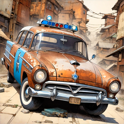 A restored police car. It even has a siren